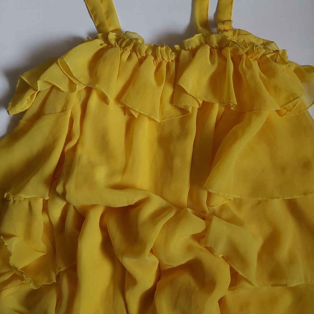 Sunshine Yellow Ruffled Blouse - Picture 6 of 10